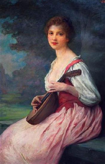 Charles-Amable Lenoir Mandolin oil painting image